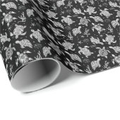 zwart-wit schildpadpatroon cadeaupapier (Rol Hoek)