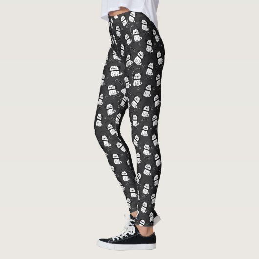 zwart-wit schildpadpatroon leggings (Links)