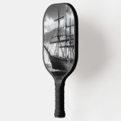Zwart-wit schip pickleball paddle (Links)