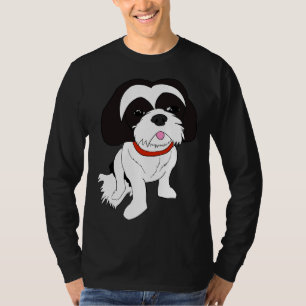 Zwart-wit schip Tzu T-shirt