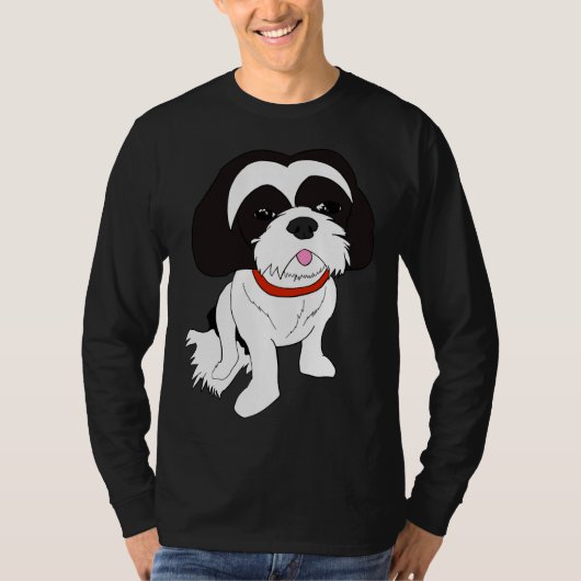 Zwart-wit schip Tzu T-shirt (Voorkant)