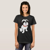 Zwart-wit schip Tzu T-shirt (Voorkant volledig)