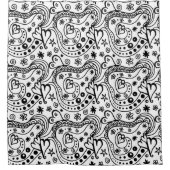 Zwart-wit schoeisel met zwart-wit douchegordijn (Voorkant)