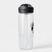 Zwart wit school club team kleuren volleybal waterfles (Voorkant)