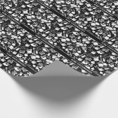 zwart-wit schoolbenodigdheden patroon cadeaupapier (Hoek)