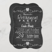Zwart-wit schoolbord pensioenfeest kaart (Voorkant / Achterkant)