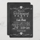 Zwart-wit schoolbord pensioenfeest kaart (Voorkant / Achterkant)