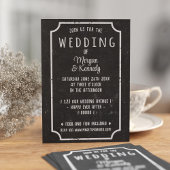 Zwart-wit schoolbord trouwkaart kaart