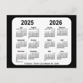 Zwart-wit schoolkalender 2025-2026 van Janz Briefkaart (Voorkant)
