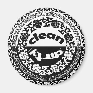 Zwart / Wit Schoon / Vuil Vaatwasser Magneet