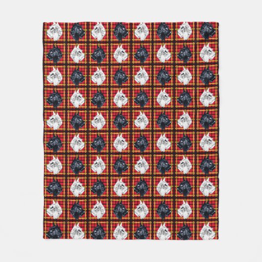 Zwart Wit Schots Terrier Scottie Hondendeken Fleece Deken (Voorkant)