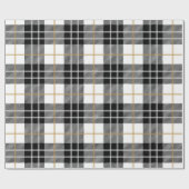 Zwart-wit Schotse tartan Cadeaupapier (Vlak)