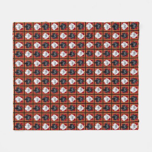 Zwart-wit Schotse Terrier plaid deken (Voorkant (Horizontaal))