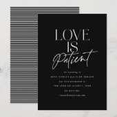 Zwart Wit Schrift Liefde Bruiloft Datum Aanpassen Aankondiging (Voorkant / Achterkant)