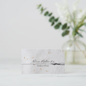 Zwart wit schrijvers Dip Pen handgemaakt papier Visitekaartje (Staand voorkant)