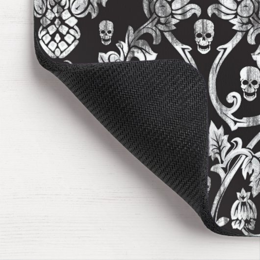 Zwart-wit schuim van de schedel. muismat (Hoek)