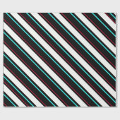 Zwart-wit schuine Regimental Stripe Lines Cadeaupapier (Vlak)