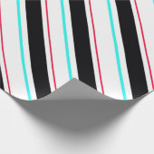 Zwart-wit schuine Regimental Stripe Lines Cadeaupapier (Hoek)