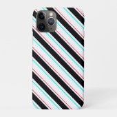 Zwart-wit schuine Regimental Stripe Lines Case-Mate iPhone Case (Achterkant)