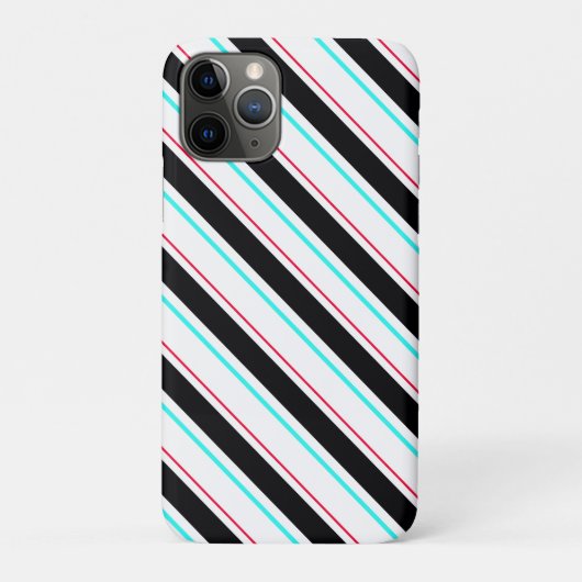 Zwart-wit schuine Regimental Stripe Lines Case-Mate iPhone Case (Achterkant)