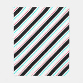 Zwart-wit schuine Regimental Stripe Lines Fleece Deken (Voorkant)