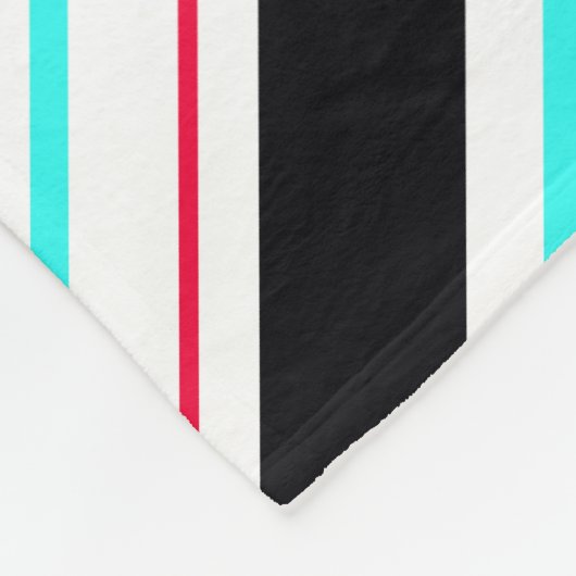 Zwart-wit schuine Regimental Stripe Lines Fleece Deken (Hoek)