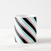 Zwart-wit schuine Regimental Stripe Lines Koffiemok (Center)