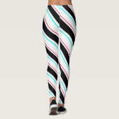 Zwart-wit schuine Regimental Stripe Lines Leggings (Achterkant)