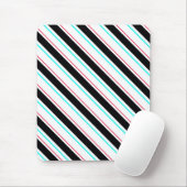 Zwart-wit schuine Regimental Stripe Lines Muismat (Met muis)
