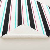 Zwart-wit schuine Regimental Stripe Lines Sherpa Deken (3/4)