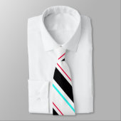 Zwart-wit schuine Regimental Stripe Lines Stropdas (Gebonden)