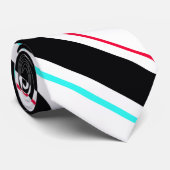 Zwart-wit schuine Regimental Stripe Lines Stropdas (Opgerold)