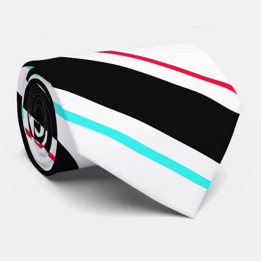 Zwart-wit schuine Regimental Stripe Lines Stropdas (Opgerold)