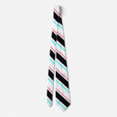 Zwart-wit schuine Regimental Stripe Lines Stropdas (Achterkant)