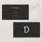Zwart-wit schuine Visitekaartje "D" (Voorkant / Achterkant)