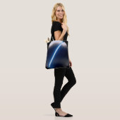 Zwart-wit sciencefiction tote bag (Op model)