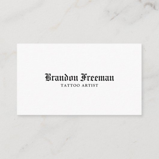 Zwart-wit Scorpion Tattoo Artiest Visitekaartje (Achterkant)