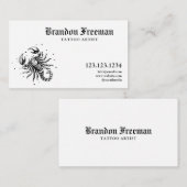 Zwart-wit Scorpion Tattoo Artiest Visitekaartje (Voorkant / Achterkant)