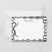 Zwart-wit Scribble Bow Couple Stationery Notitiekaartje (Voorkant)