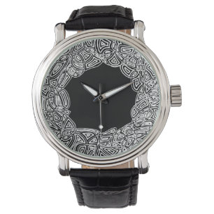 Zwart-wit Scribbleprints Horloge