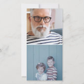 Zwart wit script & 2 foto's begrafenis dank u bedankkaart (Achterkant)