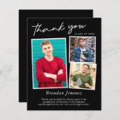 Zwart wit script 3 Foto Afstuderen Hartelijk dank (Voorkant / Achterkant)