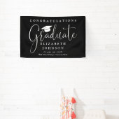 Zwart-wit script afstudeerfeest spandoek (Insitu)