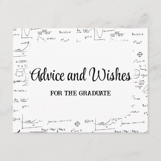 Zwart Wit Script Afstuderen advies en wensen Informatiekaartje (Voorkant)