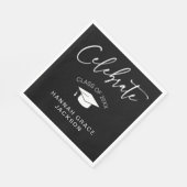 Zwart-wit script Afstuderen gefeliciteerd Servet (Hoek)