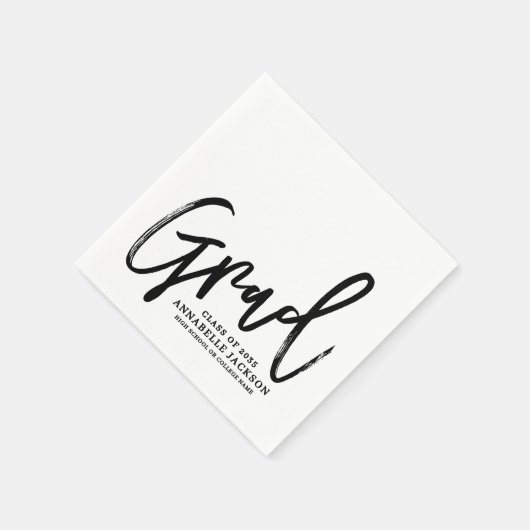 Zwart Wit Script Afstuderen Servet (Hoek)