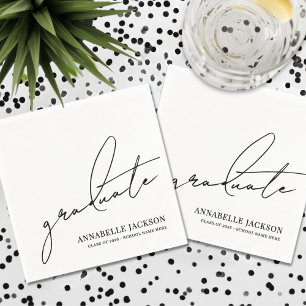 Zwart Wit Script Afstuderen Servet