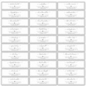 Zwart-wit Script Bruiloft Gast Adres Sticker (Voorkant)