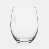 Zwart wit script bruiloft op maat wijnglas zonder voet (Links)