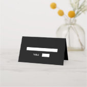 Zwart wit script bruiloft plaatskaartje (Voorkant)